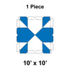 10' x 10' Classic Frame Tent, 1 Piece, 16 oz. Ratchet Top, White and Blue