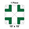 15' x 15' Classic Frame Tent, 1 Piece, 16 oz. Ratchet Top, White and Forest Green