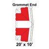 20' x 10' Classic Frame Tent Top, Grommet End