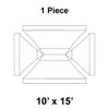 10'x15' Fast Shade Top White