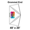 40' x 20' Premiere I Series High Peak Pole Tent Top, Grommet End