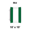 10' x 10' Master Series Frame Tent Mid, 16 oz. Ratchet Top, White and Forest Green