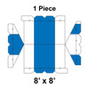 8' x 8' Gable Frame Tent, 1 Piece, 16 oz. Ratchet Top, White and Blue