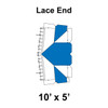 10' x 5' Classic Frame Tent Lace End, 16 oz. Ratchet Top, White and Blue