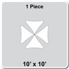 10' x 10' 16 oz. White Pinnacle Series Cross Cable Top