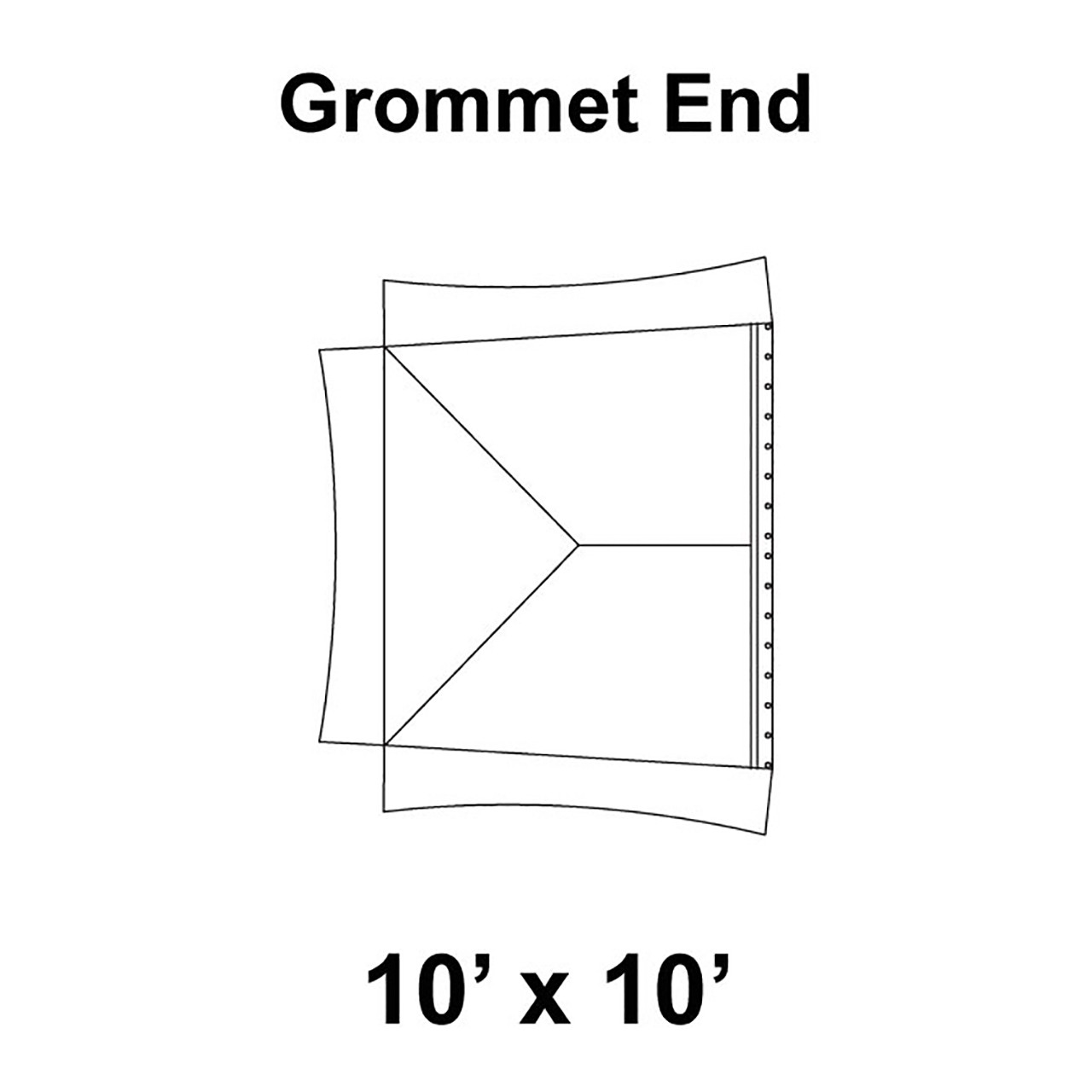 10' x 10' Master Series Frame Tent Grommet End, 16 oz. Ratchet Top, Solid White