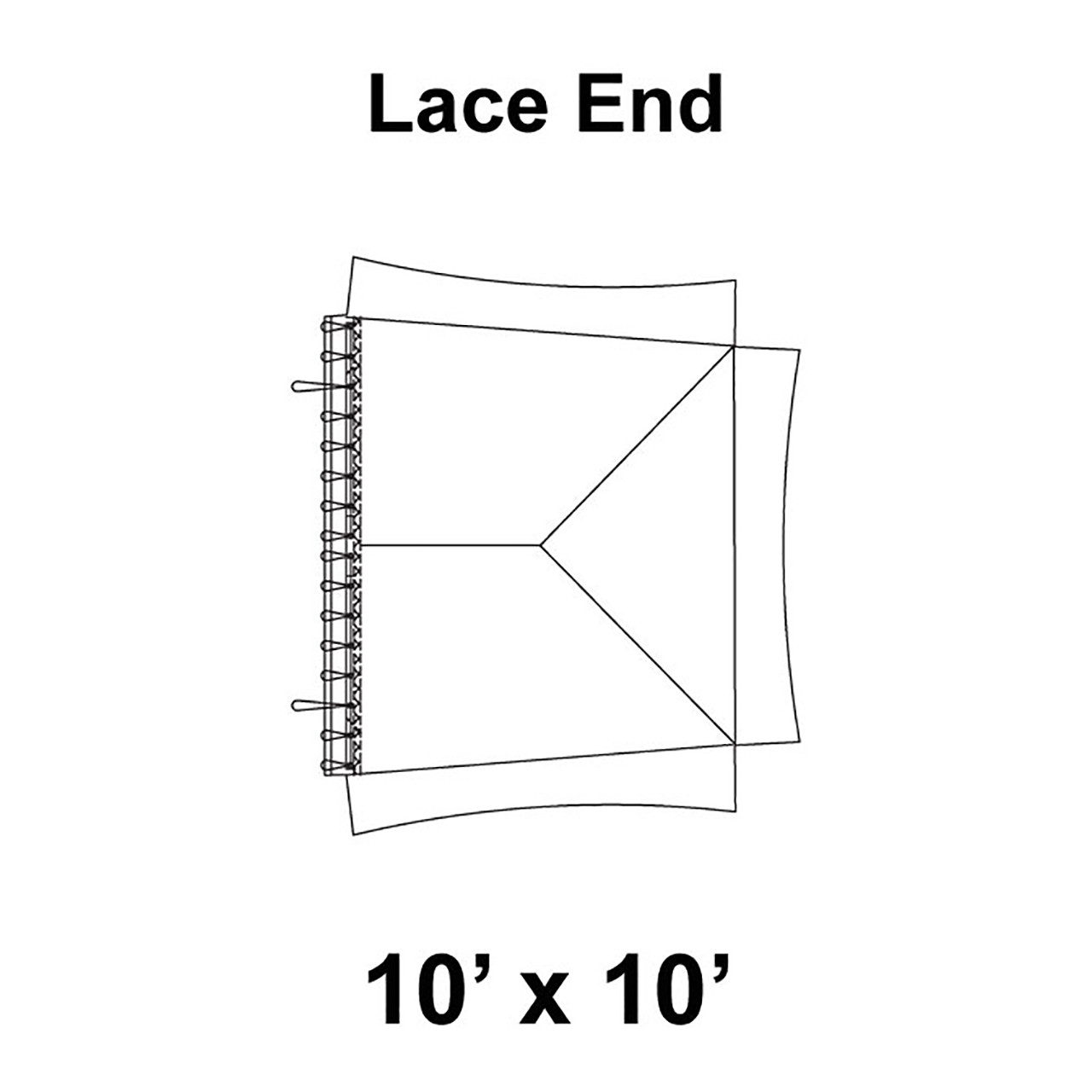 10' x 10' Master Series Frame Tent Lace End, 16 oz. Ratchet Top, Solid White