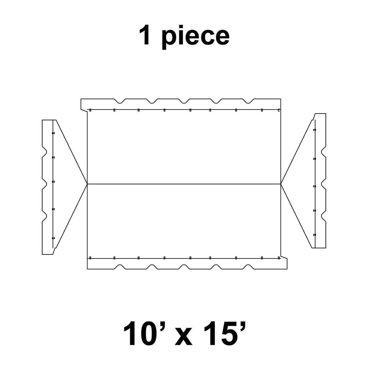 10' x 15' Gable Frame Tent, 1 Piece, 16 oz. Ratchet Top, Solid White