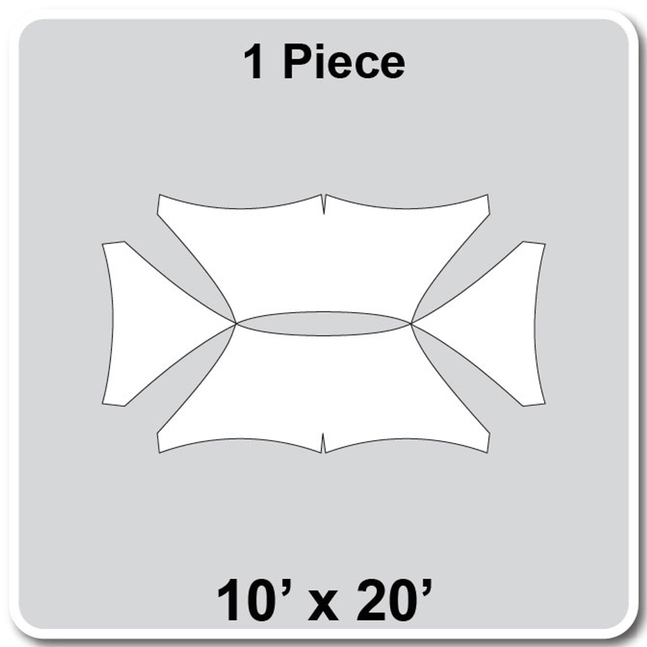 10' x 20' 16 oz. White Pinnacle Series Cross Cable Top