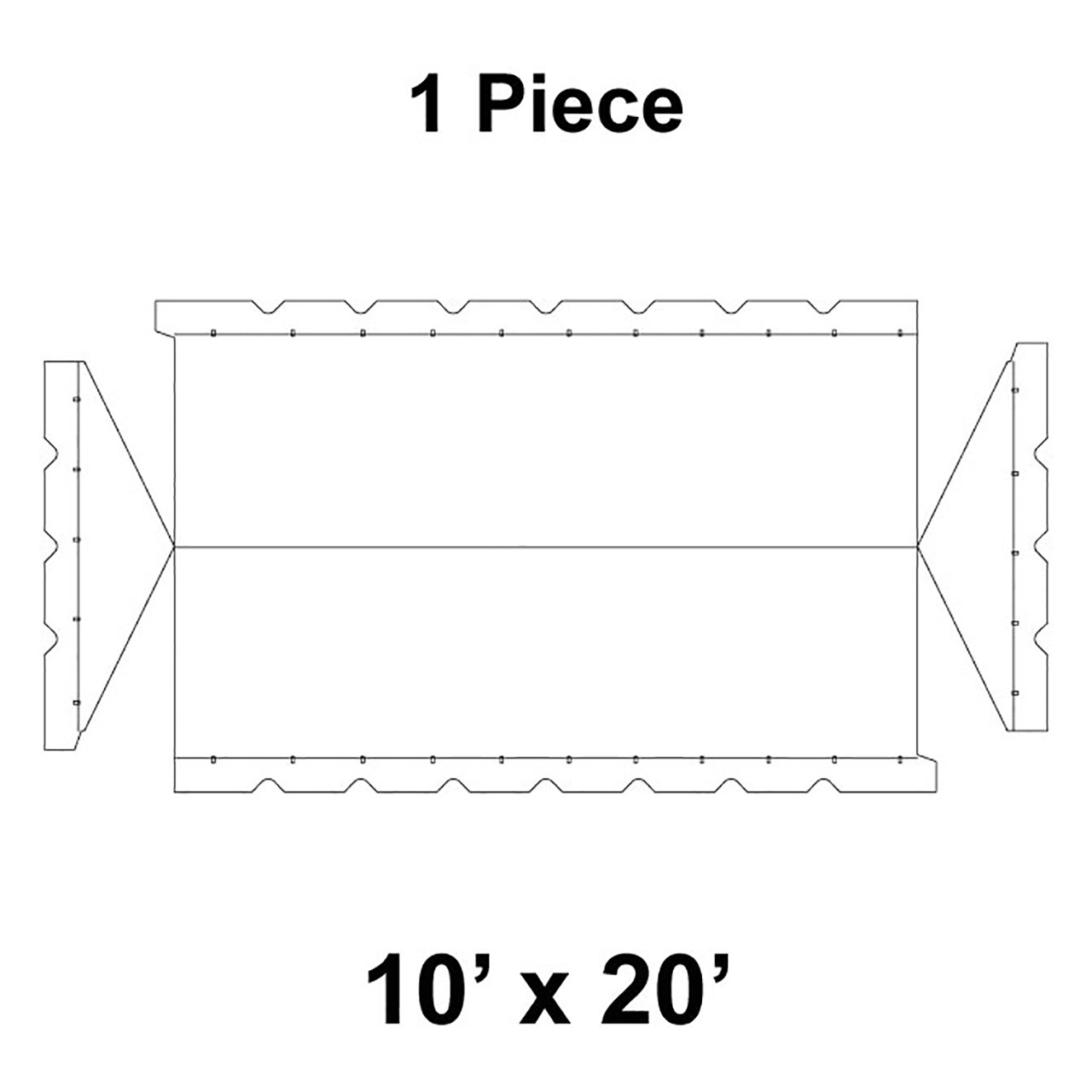 10' x 20' Gable Frame Tent, 1 Piece, 16 oz. Ratchet Top, Solid White