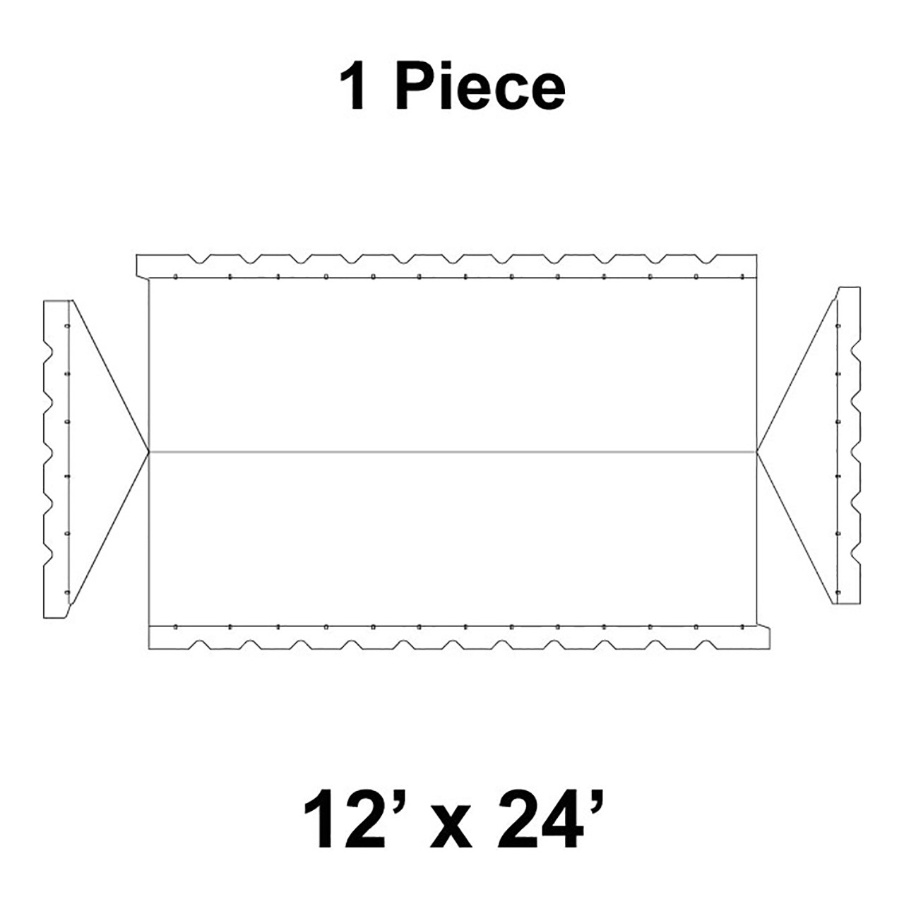 12' x 24' Gable Frame Tent, 1 Piece, 16 oz. Ratchet Top, Solid White