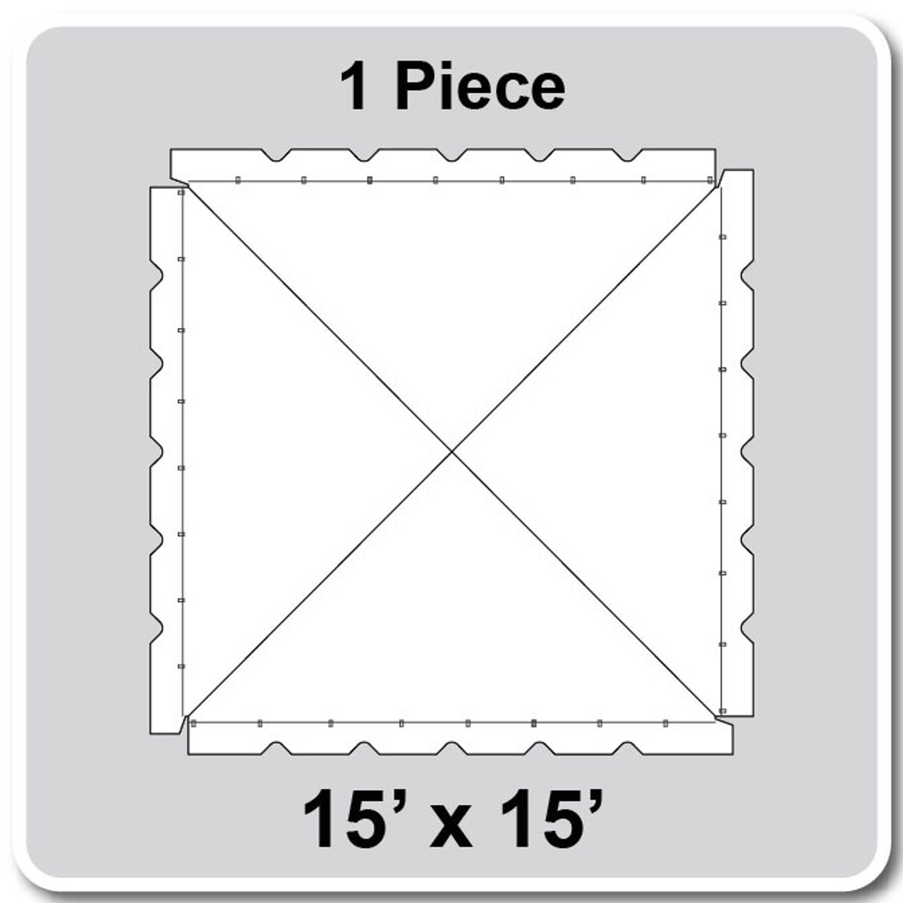 15' x 15' Classic Pole Tent, 1 Piece, 16 oz. Ratchet Top, Solid White