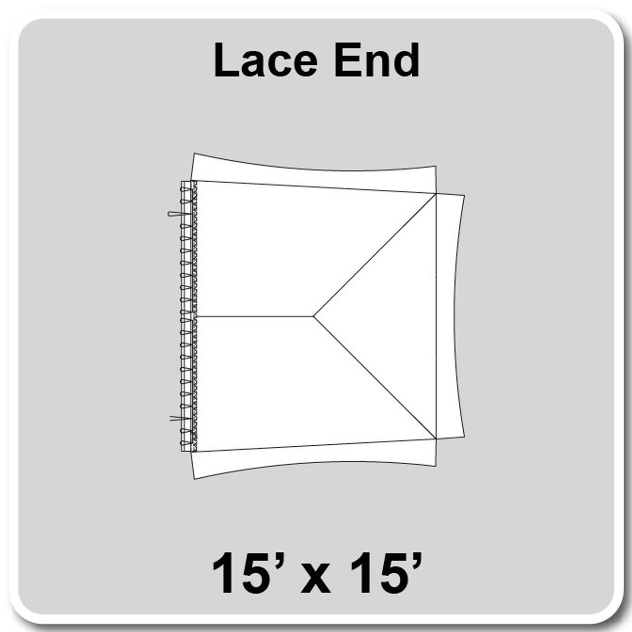 15' x 15' Master Series Frame Tent Lace End, 16 oz. Ratchet Top, Solid White
