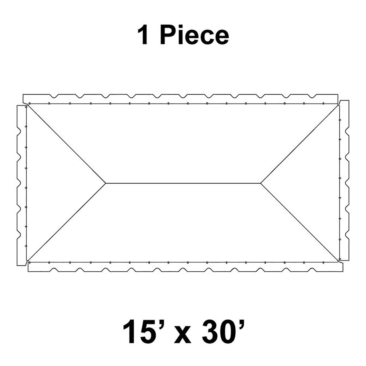 15' x 30' Classic Frame Tent, 1 Piece, 16 oz. Ratchet Top, Solid White