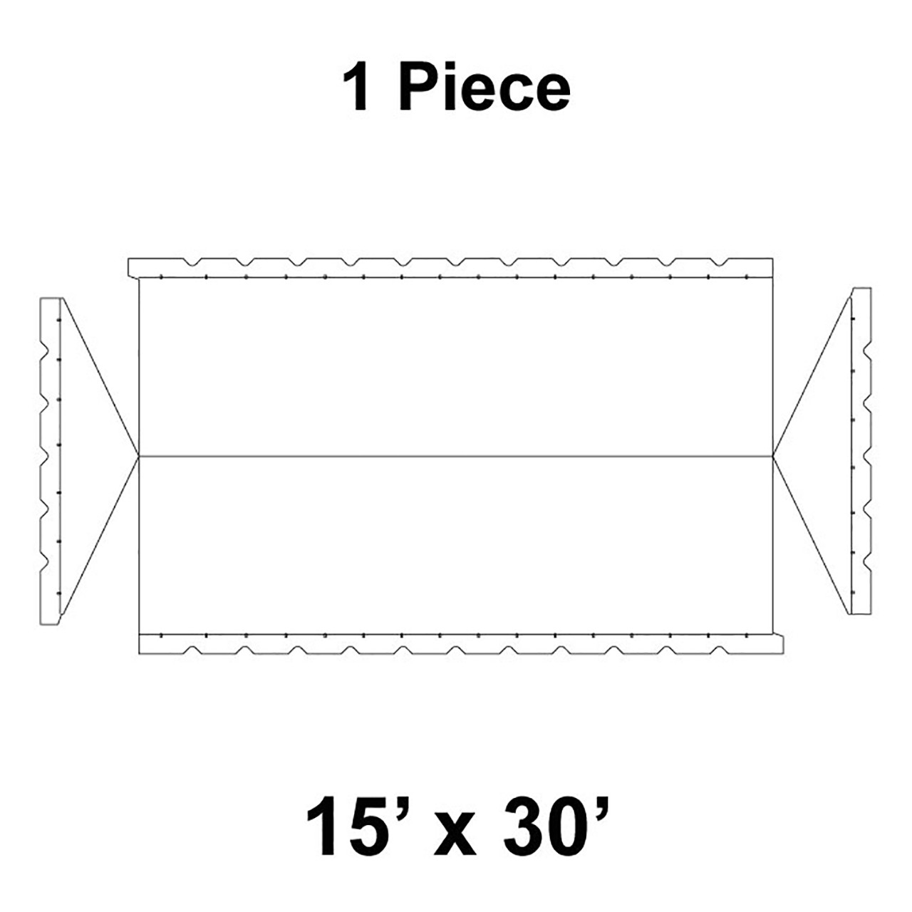 15' x 30' Gable Frame Tent, 1 Piece, 16 oz. Ratchet Top, Solid White