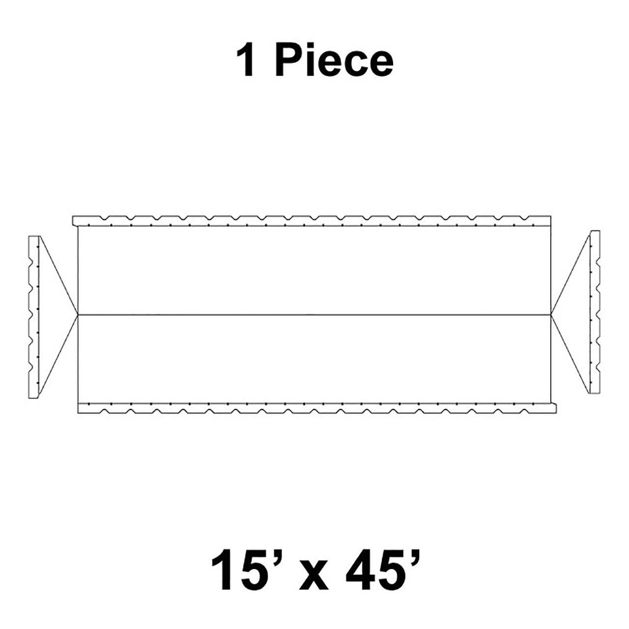 15' x 45' Gable Frame Tent, 1 Piece, 16 oz. Ratchet Top, Solid White