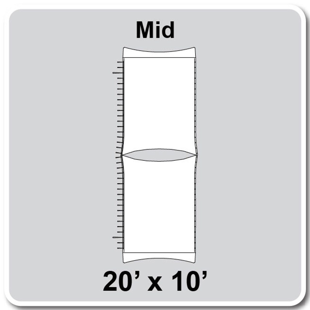 20' x 10' Master Series High Peak Tent Mid, 16 oz. Ratchet Top, Solid White