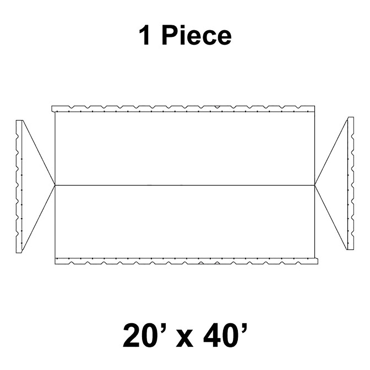 20' x 40' Gable Frame Tent, 1 Piece, 16 oz. Ratchet Top, Solid White