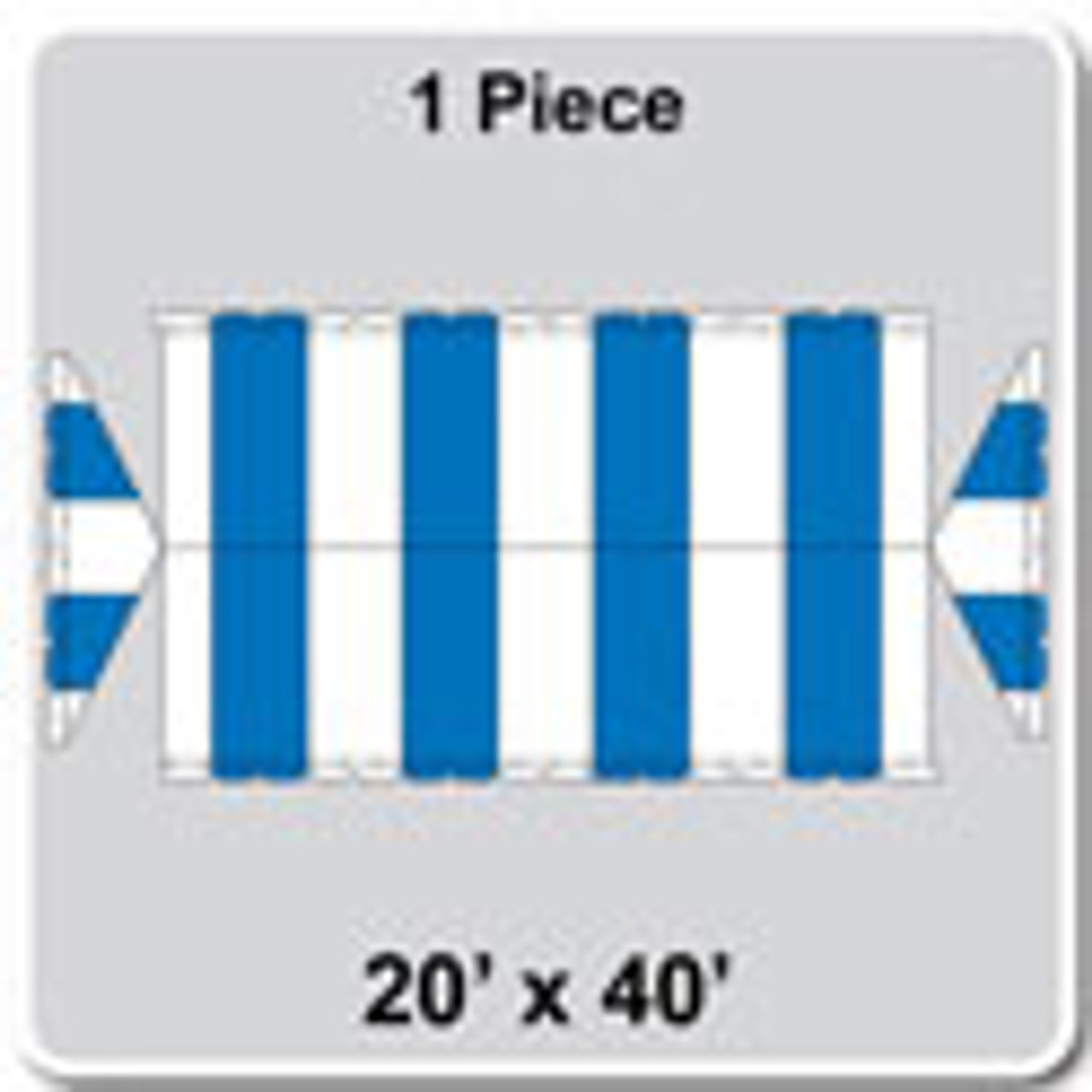 20' x 40' Gable Frame Tent, 1 Piece, 16 oz. Ratchet Top, White and Blue
