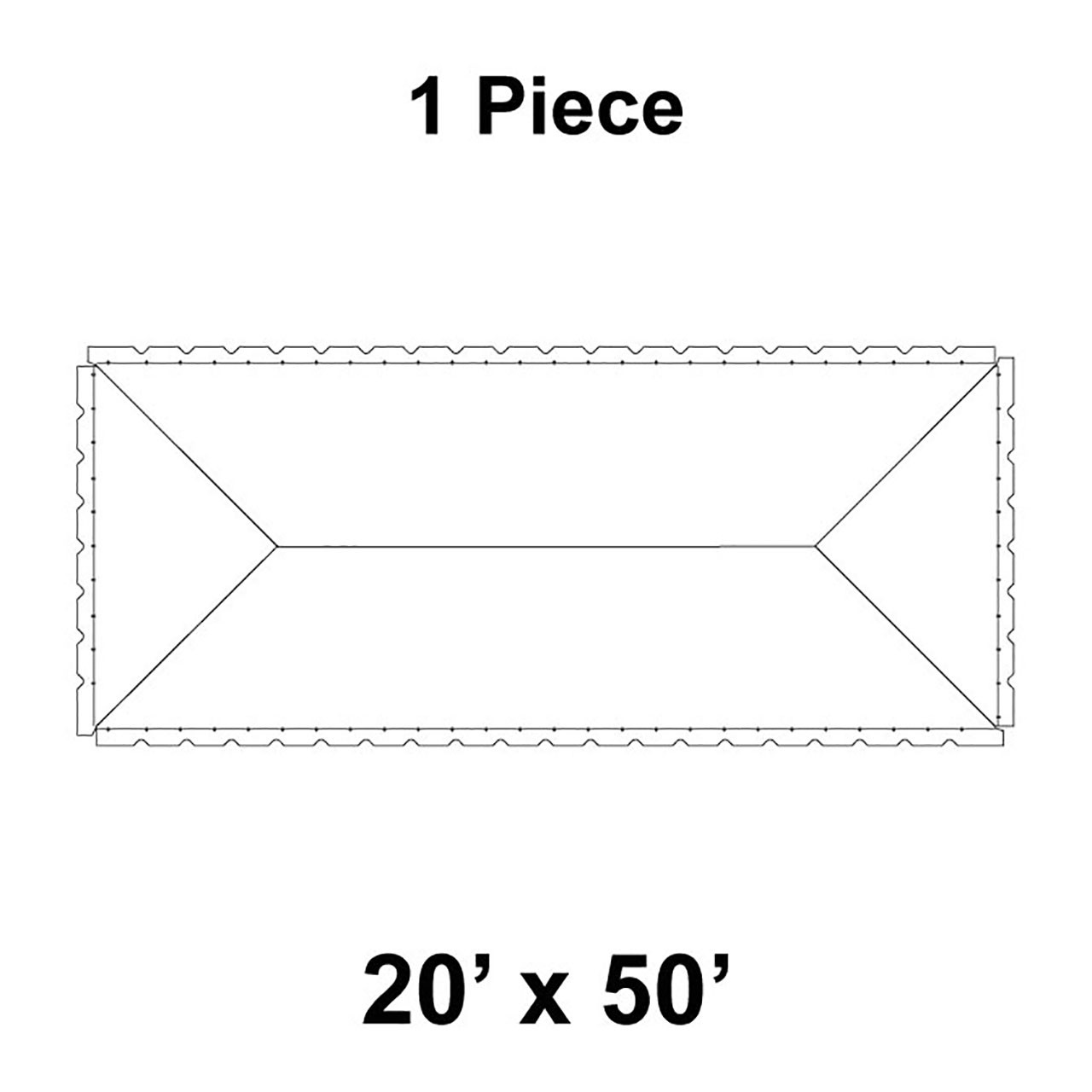 20' x 50' Classic Frame Tent, 1 Piece, 16 oz. Ratchet Top, White