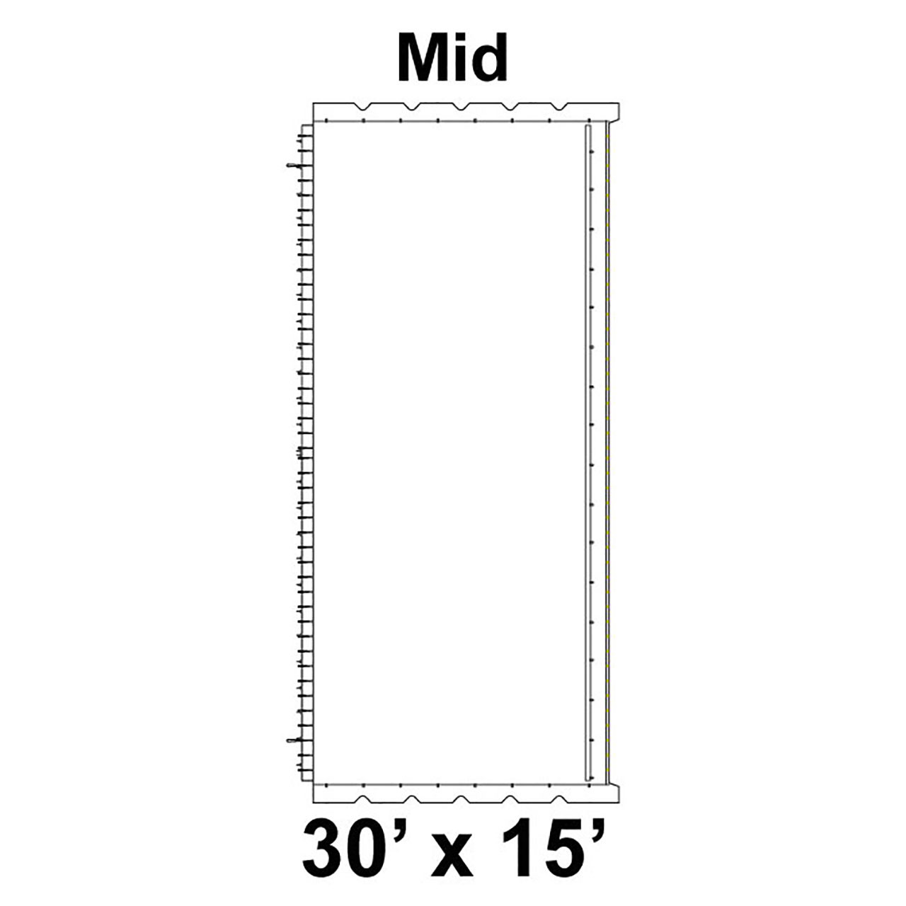 30' x 15' Classic Series Frame Tent Mid, 16 oz. Ratchet Top, Solid White