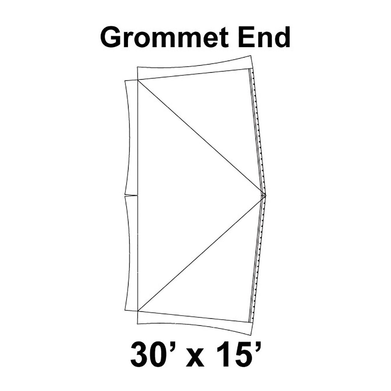 30' x 15' Master Series Frame Tent Grommet End, 16 oz. Ratchet Top, Solid White