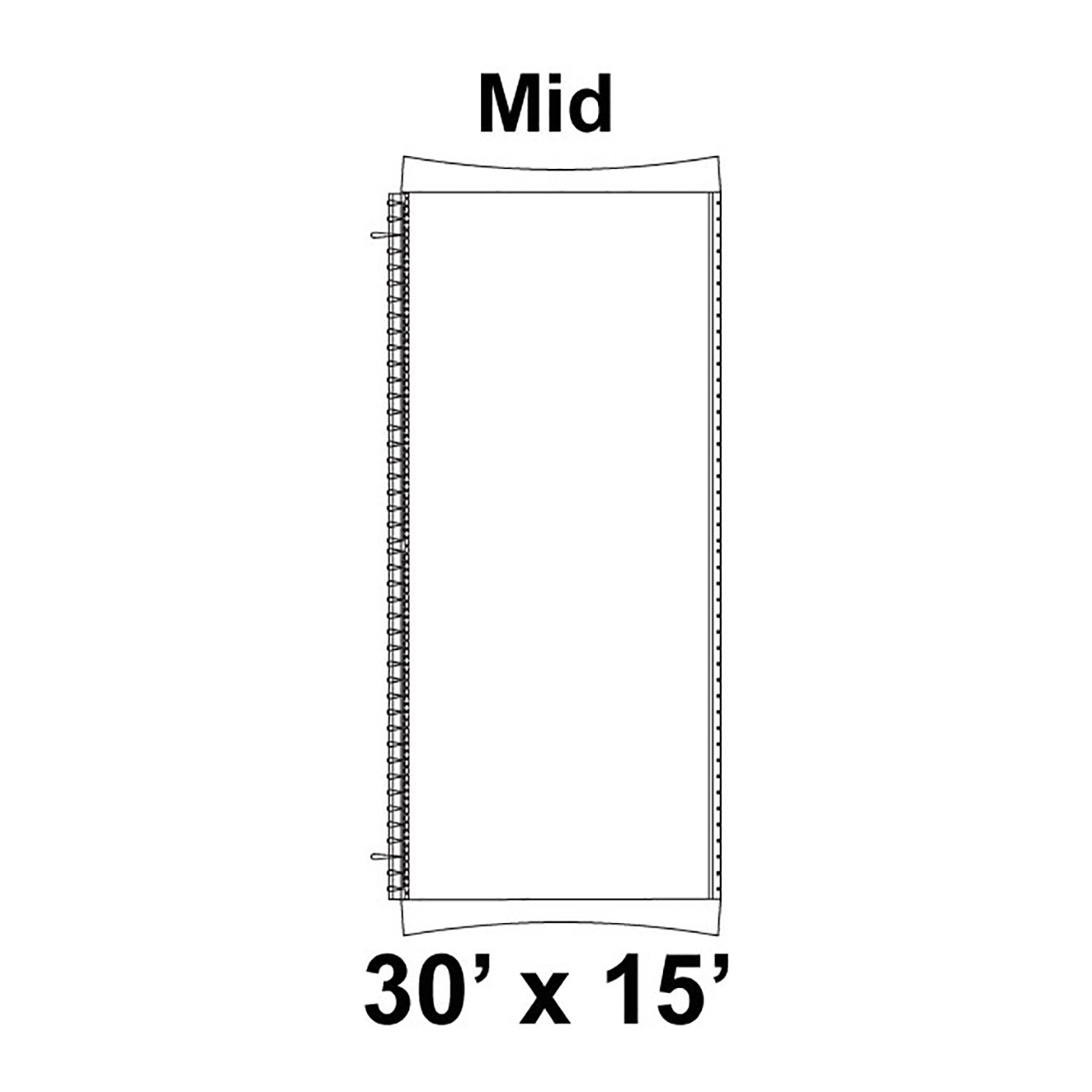 30' x 15' Master Series Frame Tent Mid, 16 oz. Ratchet Top, Solid White