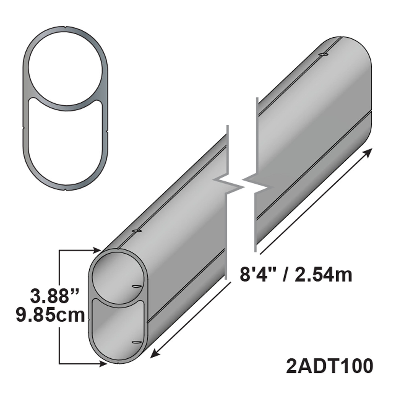 8'4"  Aluminum double tube West Coast.