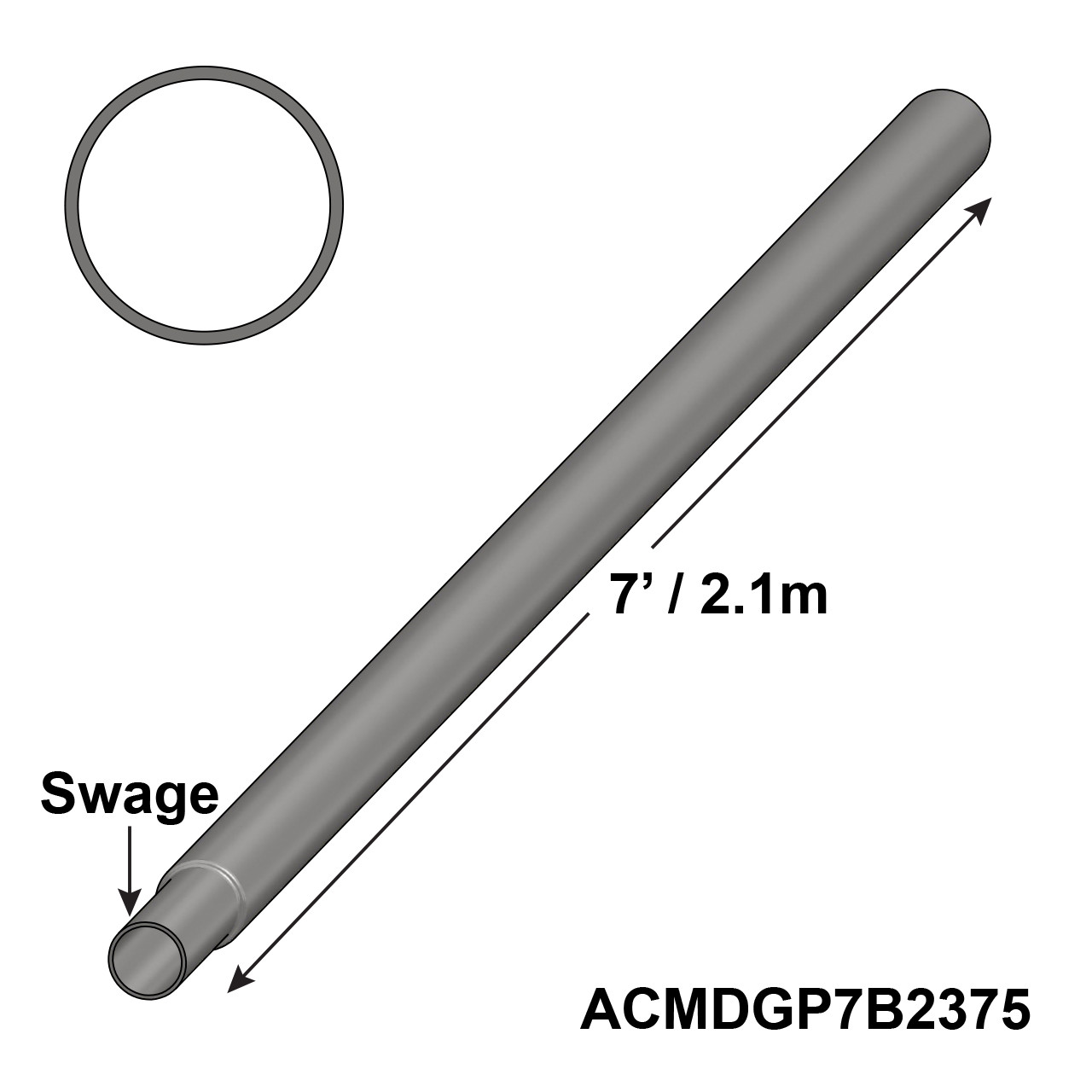7' Galvanized Pole Bottom