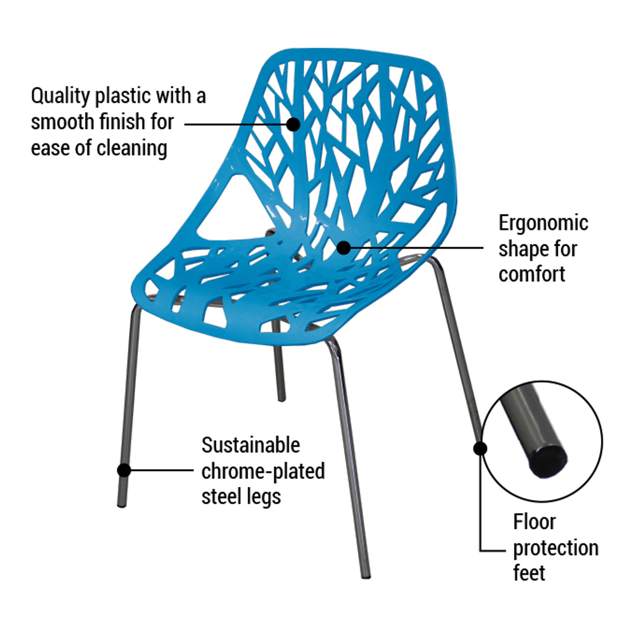 Blue Parma Birch Stencil Chair