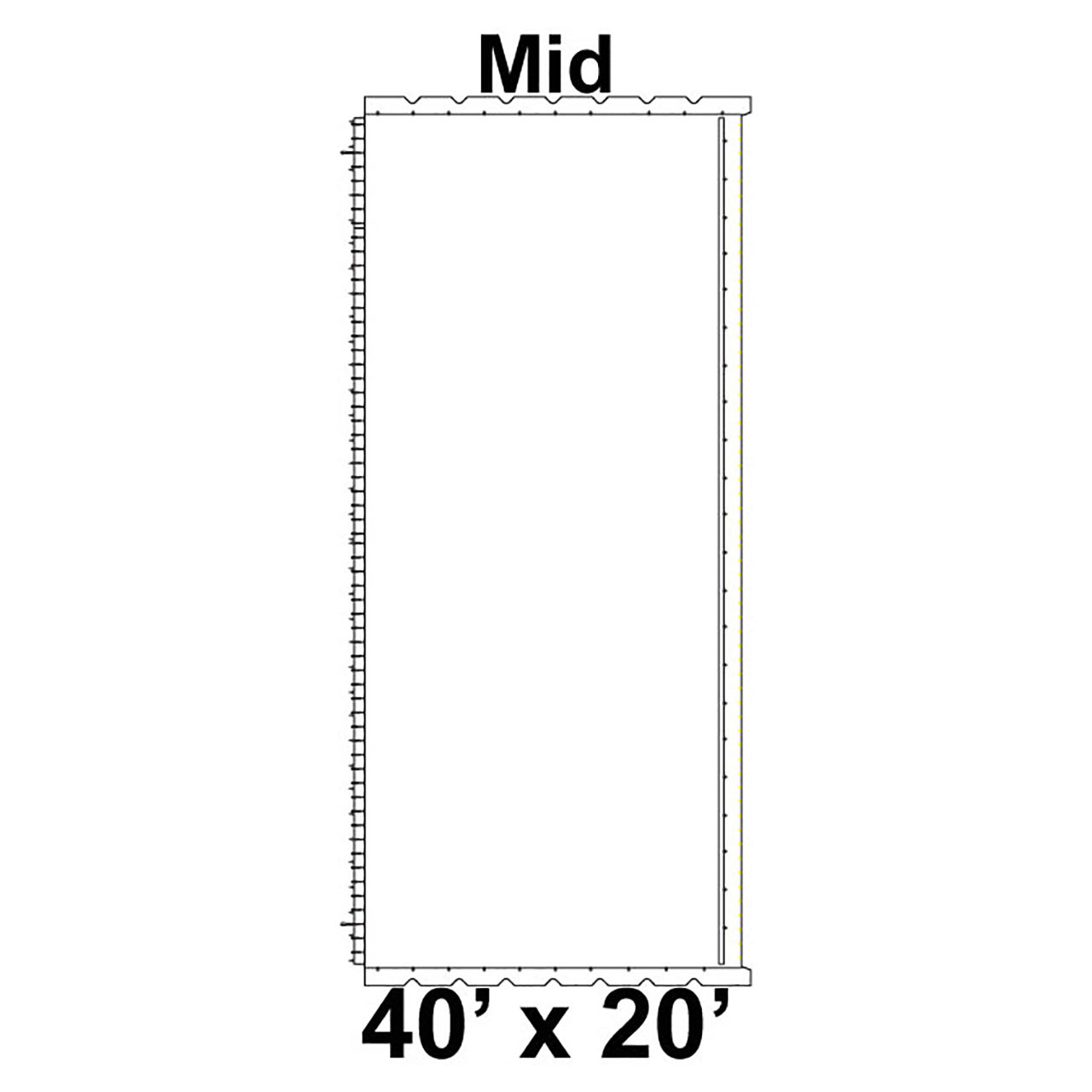 40' x 20' Classic Series Frame Tent Mid, 16 oz. Ratchet Top, Solid White