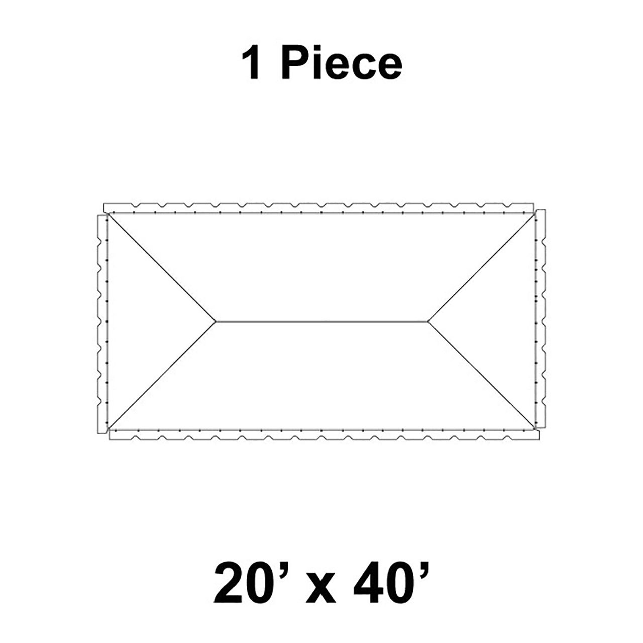 20' x 40' Classic Frame Tent, 1 Piece, 16 oz. Ratchet Top, Solid White