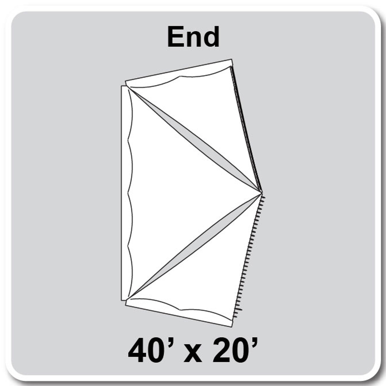 40' x 20' Engineered II (Premiere) High Peak Pole Tent End, 16 oz. Ratchet Top, Solid White
