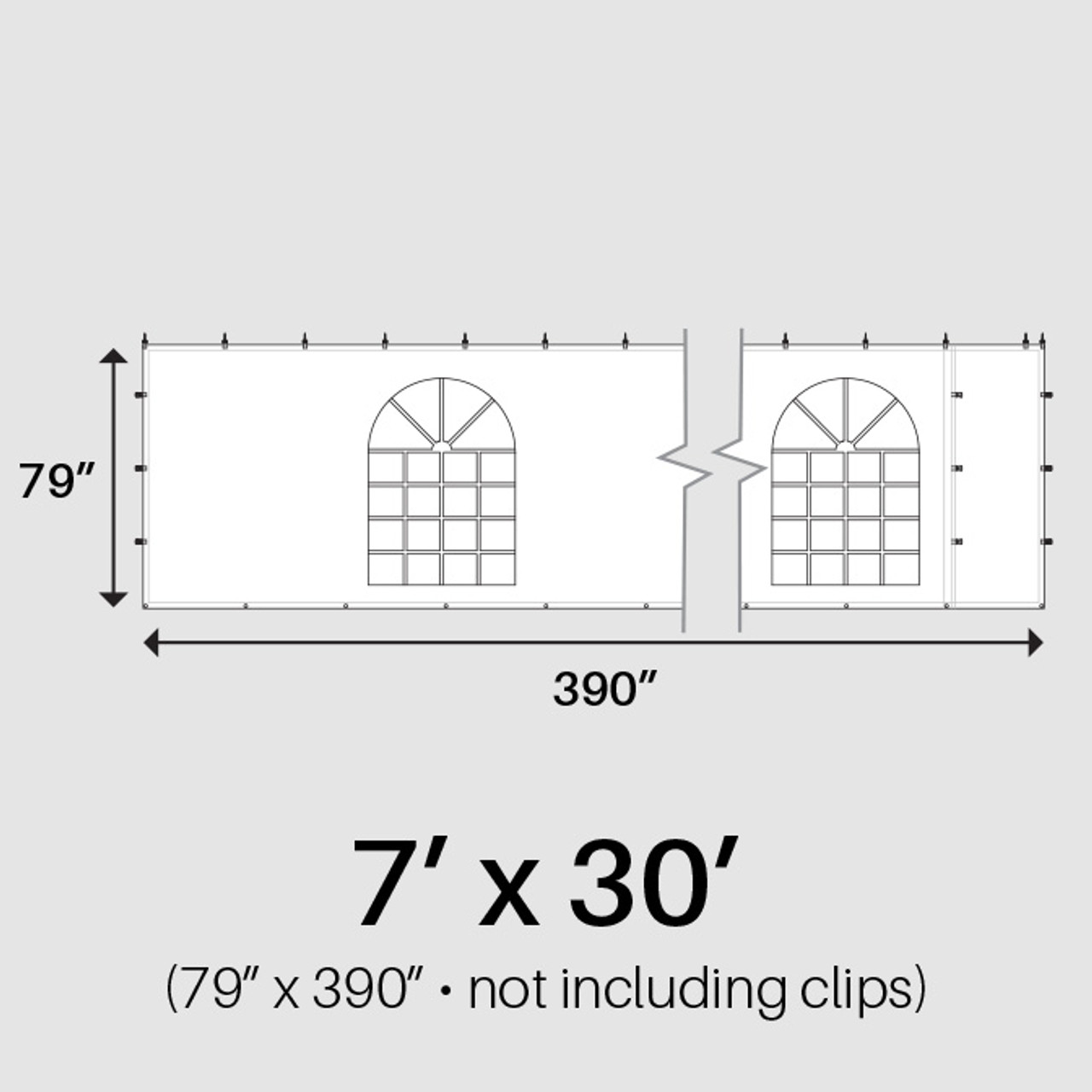 7 x 30' Cathedral Window Sidewall