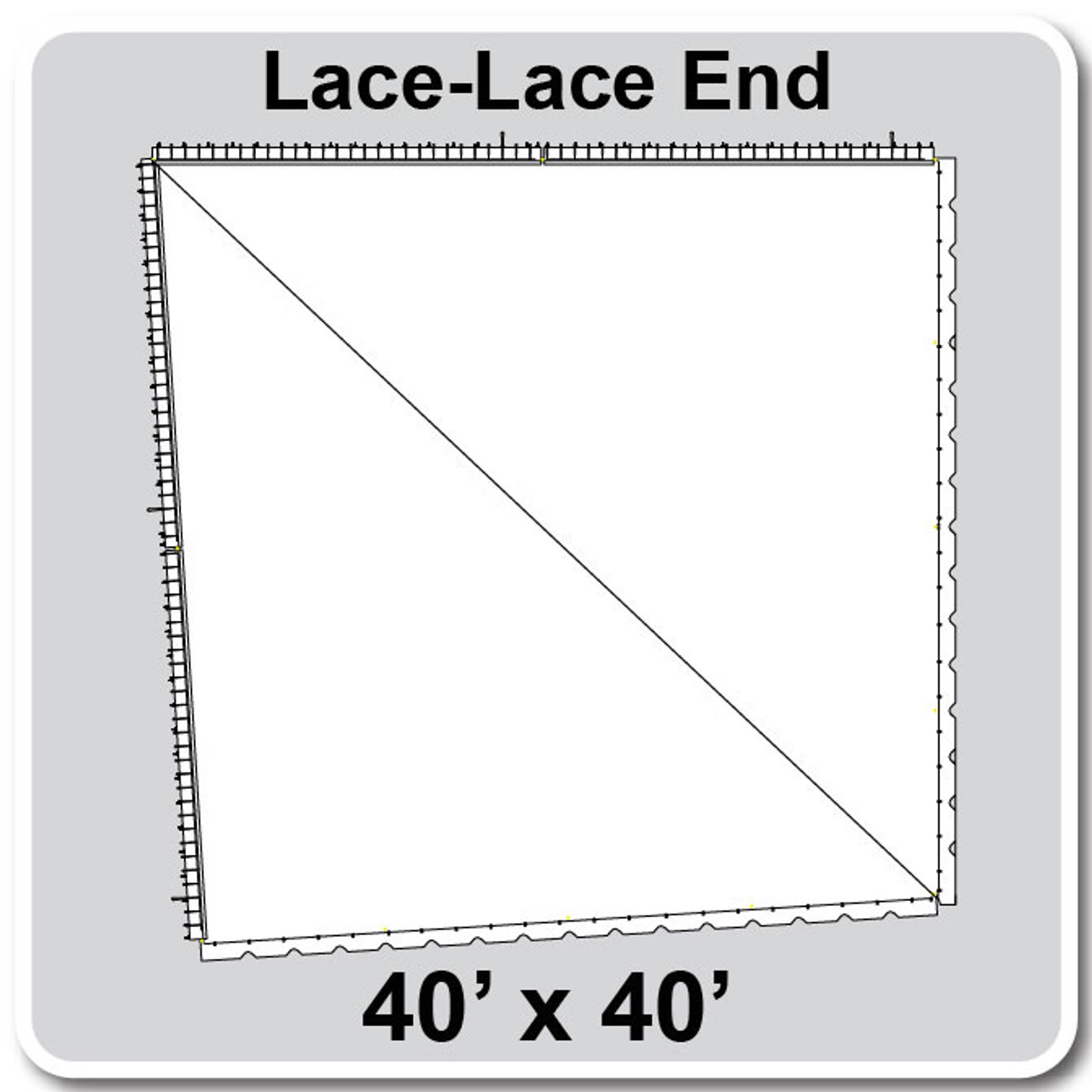 80' Classic Pole Tent End Section 1 of 4, 16 oz. Ratchet Top, Solid White (40'x40'-Lace Lace)