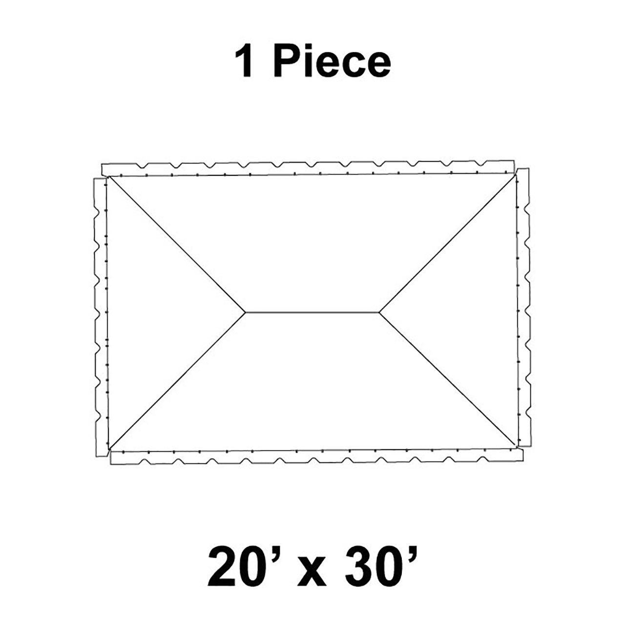 20' x 30' Classic Frame Tent, 1 Piece, 16 oz. Ratchet Top, Solid White