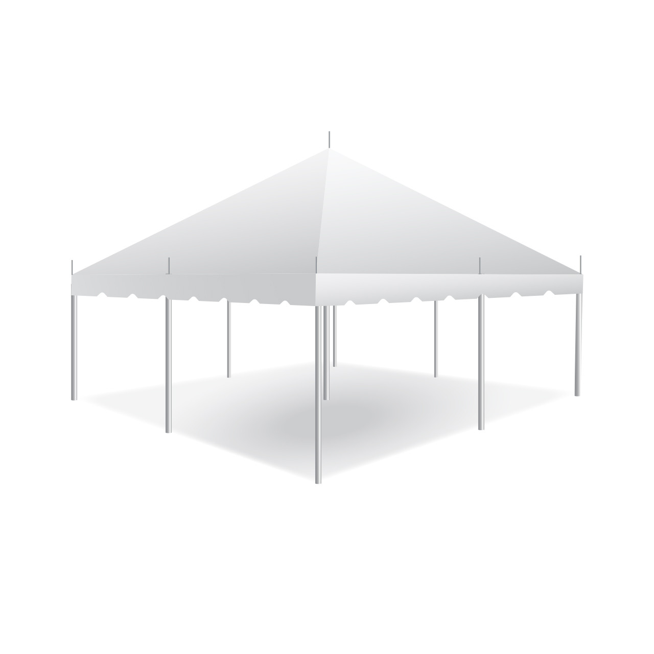 20' x 20' Classic Series Pole Tent, 1 Piece Tent Top, Complete