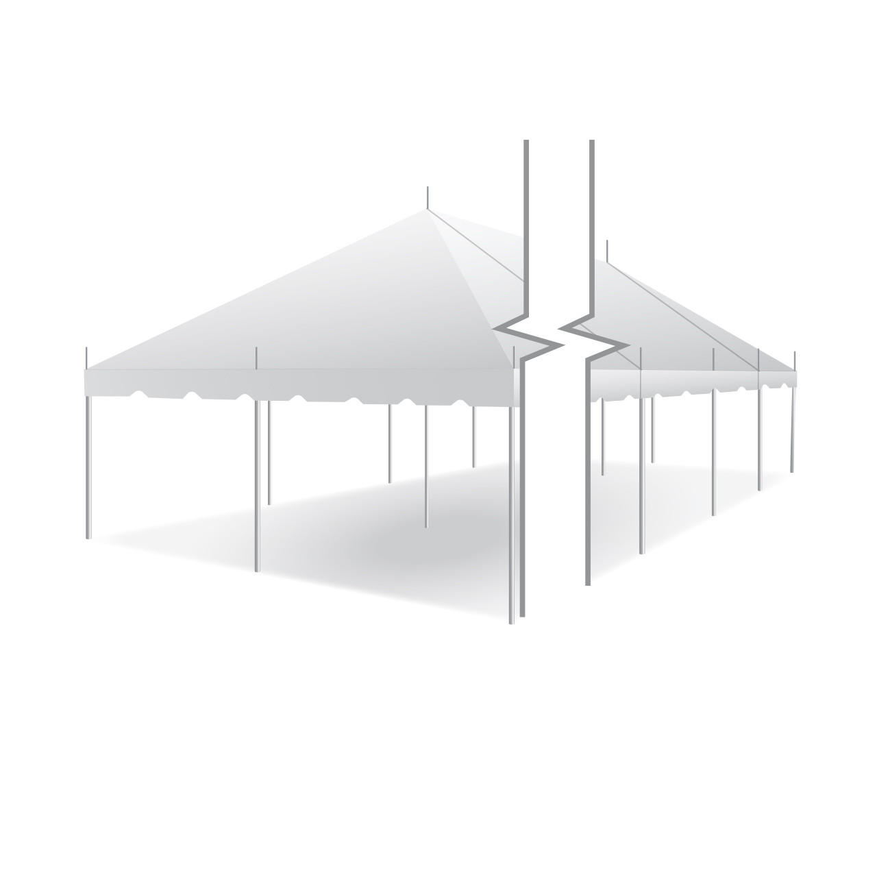 20' x 60' Classic Series Pole Tent, Sectional Tent Top, Complete