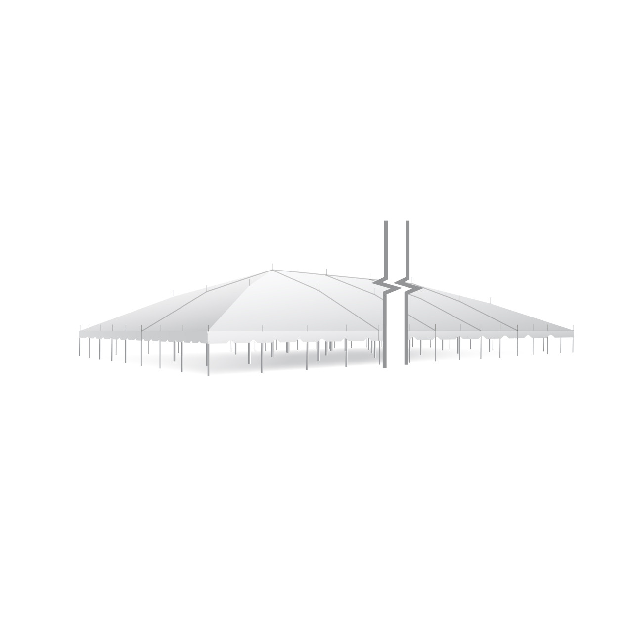 80' x 320' Classic Series Pole Tent, Sectional Tent Top, Complete