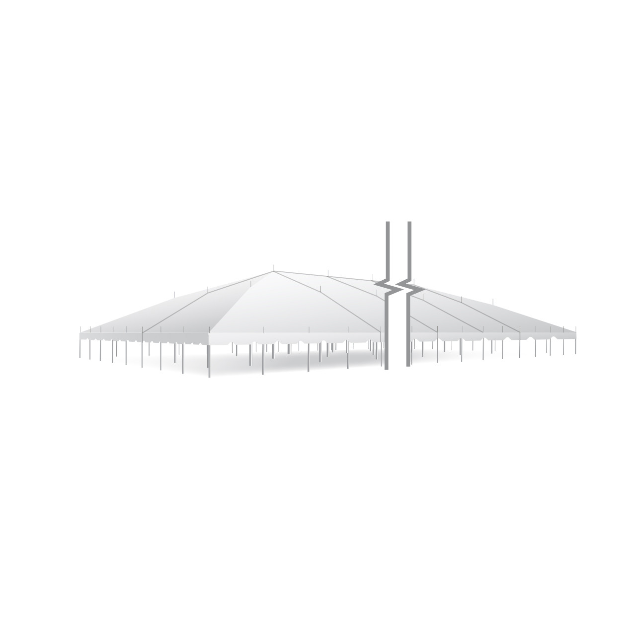 80' x 400' Classic Series Pole Tent, Sectional Tent Top, Complete