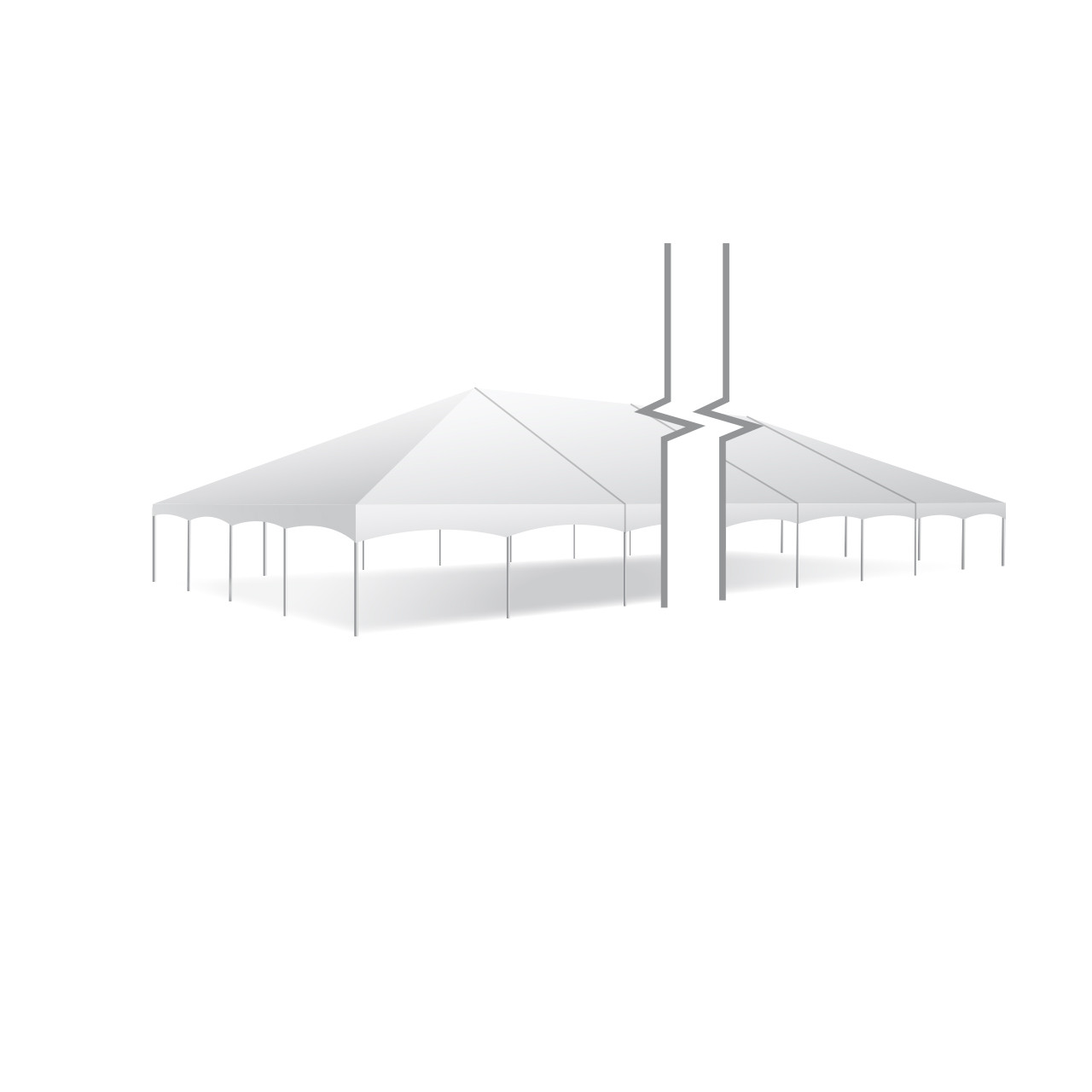 40' x 280' Master Series Frame Tent, Sectional Tent Top, Complete