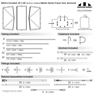 40x60 Master Series Frame Tent Sectional Top - Complete