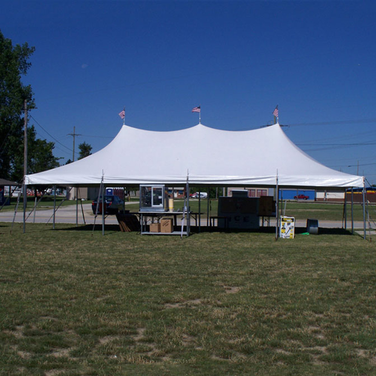 20' x 40' Premiere I Series High Peak Pole Tent, 1 Piece Tent Top, Complete