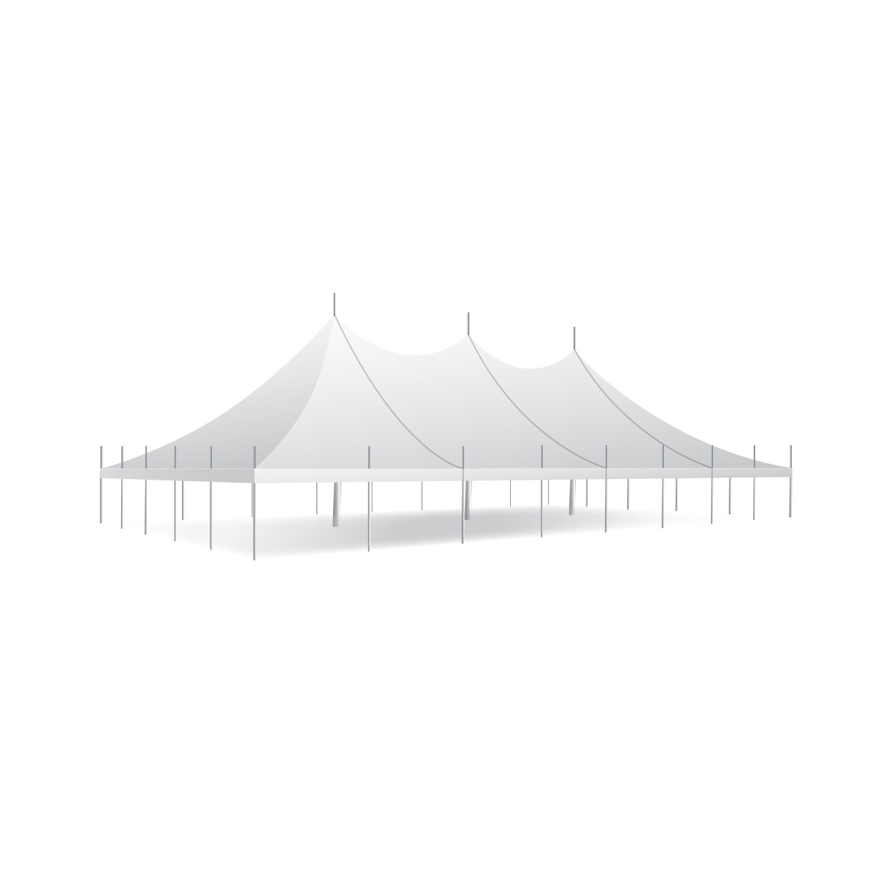50' x 80' Premiere II Series High Peak Pole Tent, Sectional Tent Top, Complete