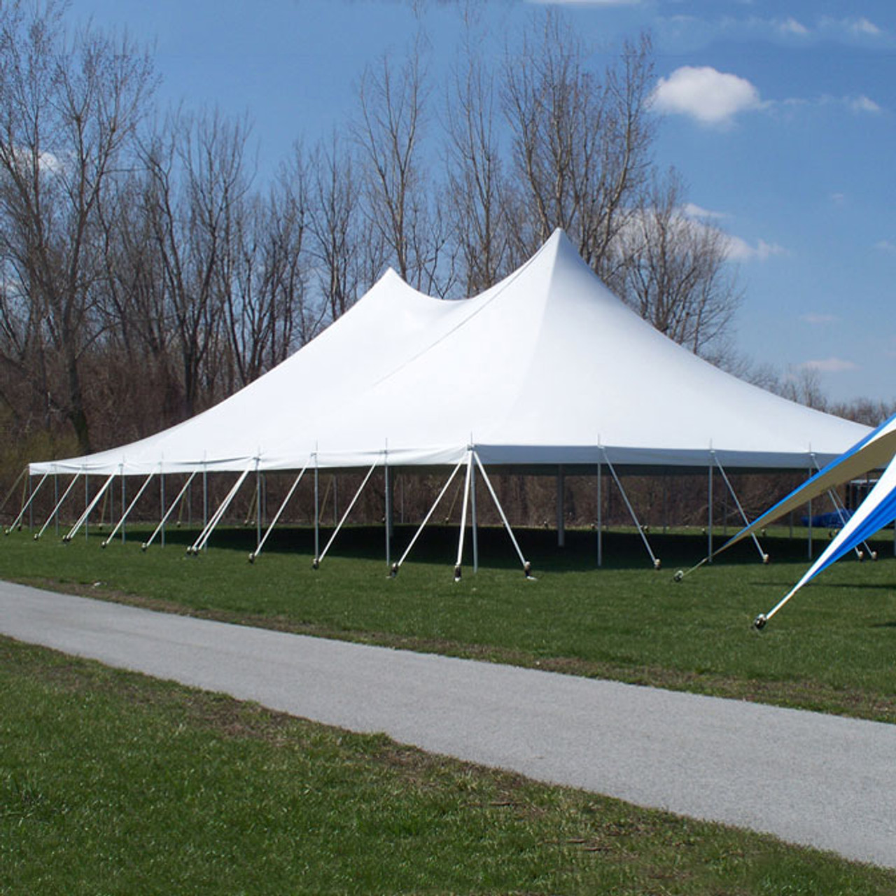 60' x 90' Premiere II Series High Peak Pole Tent, Sectional Tent Top, Complete