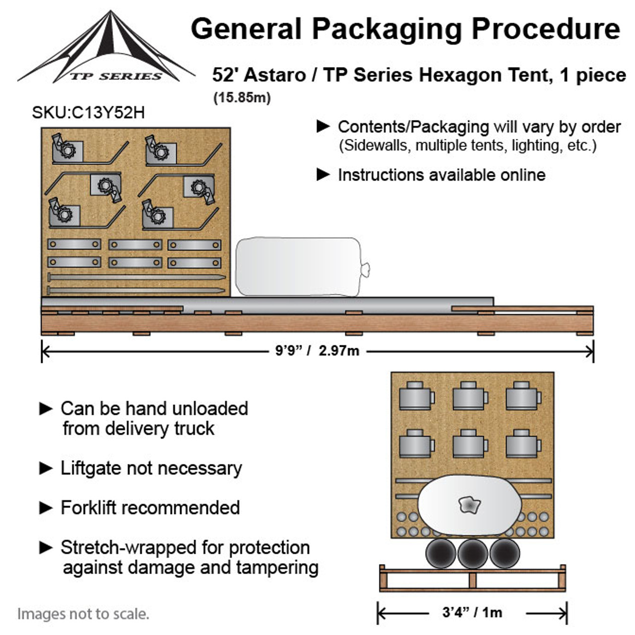 52' TP Series Hexagon Tent, Complete