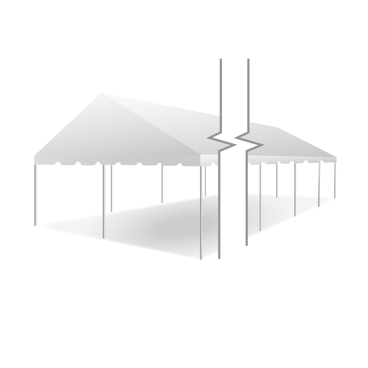 20' x 50' Classic Series Gable End Frame Tent, 1 Piece Tent Top, Complete