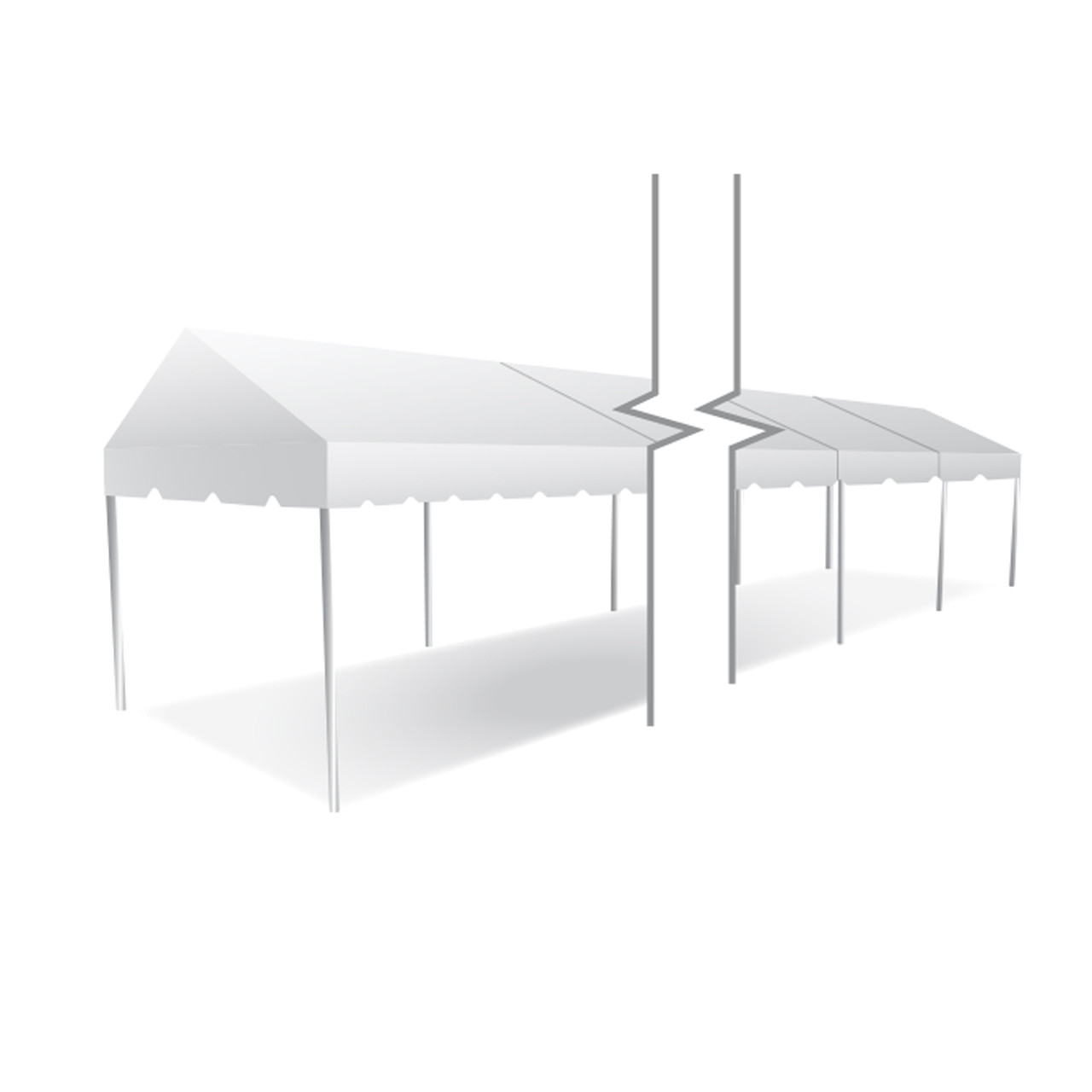 10' x 50' Classic Series Gable End Frame Tent, Sectional Tent Top, Complete