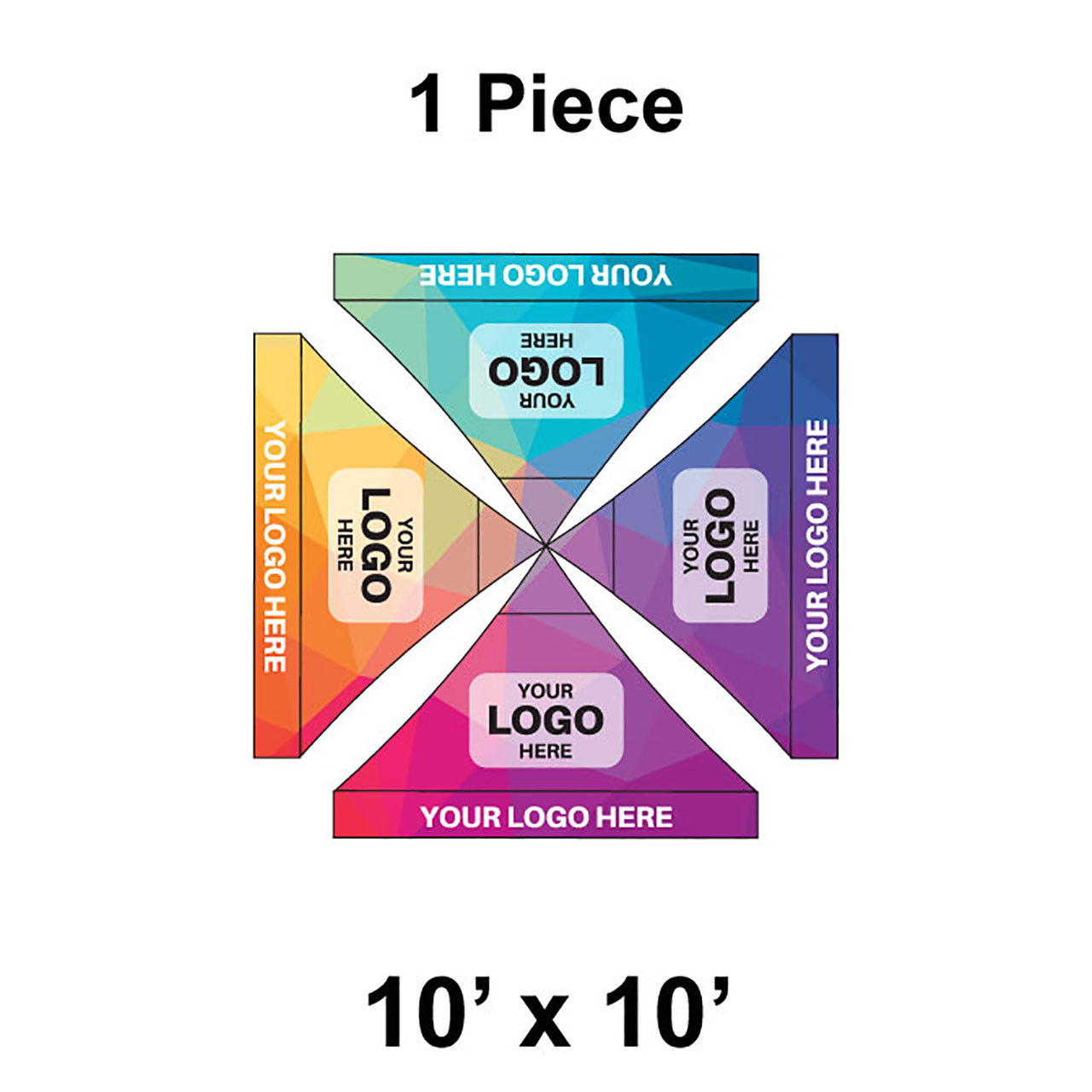 10 x 10 Fast Shade Top, Custom Print