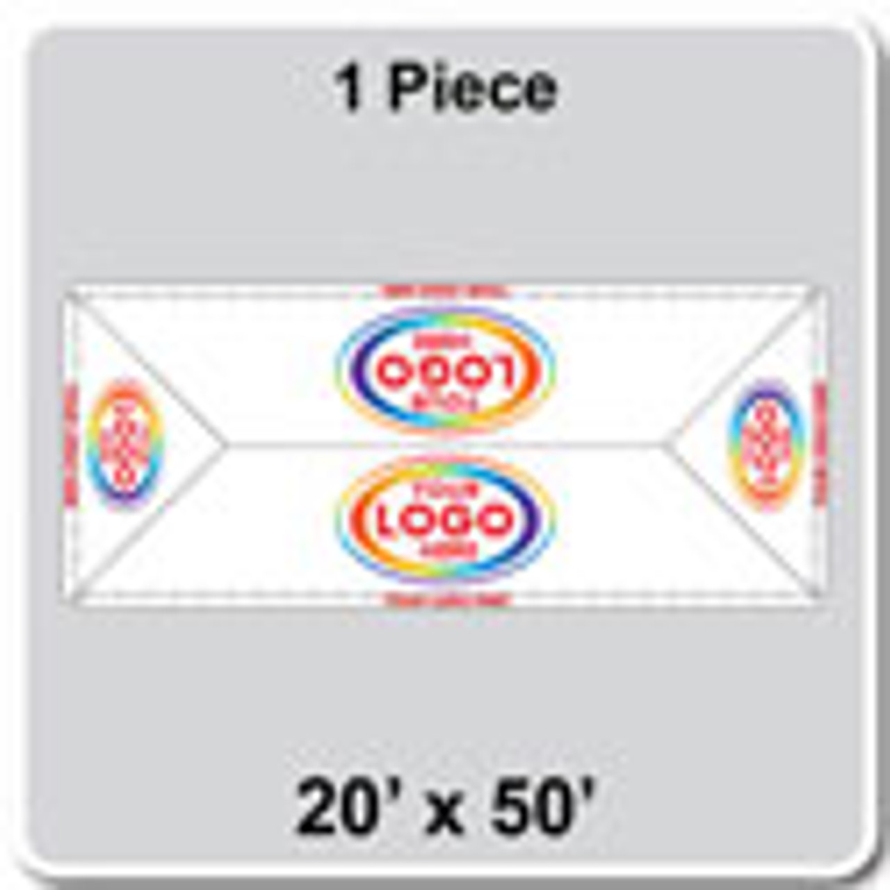 20' x 50' Classic Frame Tent, 1 Piece, 16 oz. Ratchet Top, Logo/Valance Print Only